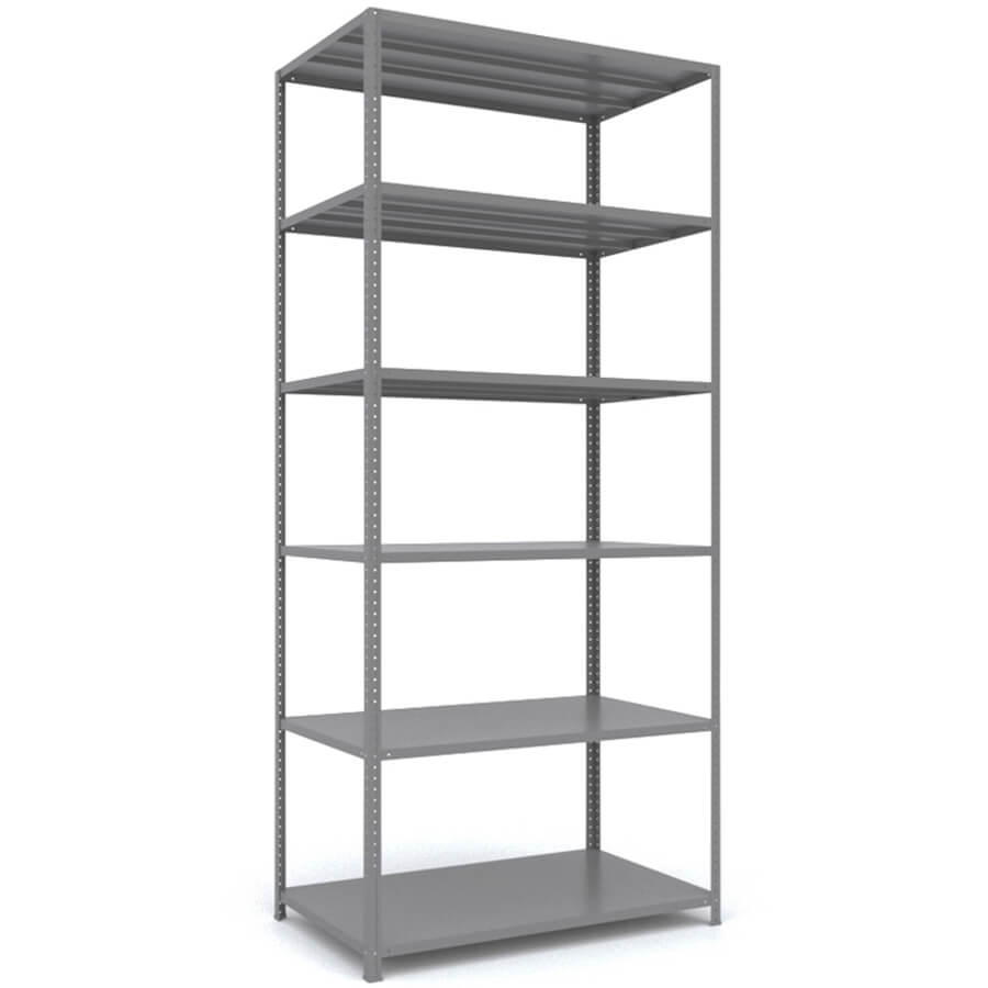 MS_220x100x60 Металлический стеллаж ПРОМЕТ, 6 (Cерый полуматовый (RAL 7038))