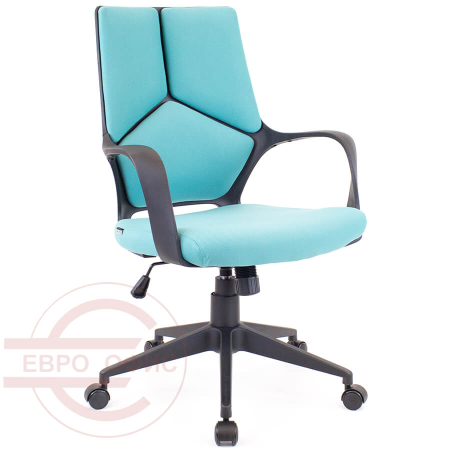 TRIO Black LB Кресло для персонала  EVERPROF, обивка ткань (Бирюзовый) TRIO Black LB Кресло для персонала  EVERPROF, обивка ткань (Бирюзовый)