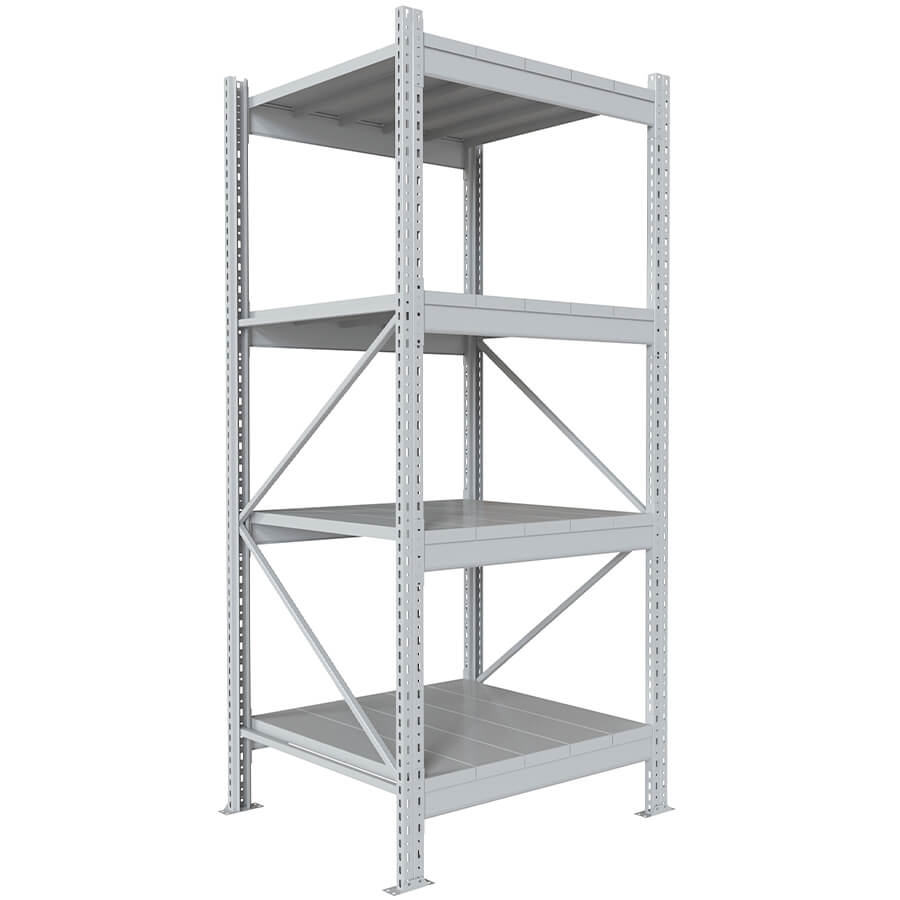 200x90x80 Металлический стеллаж MS PRO, 4 (Cерый полуматовый (RAL 7038))