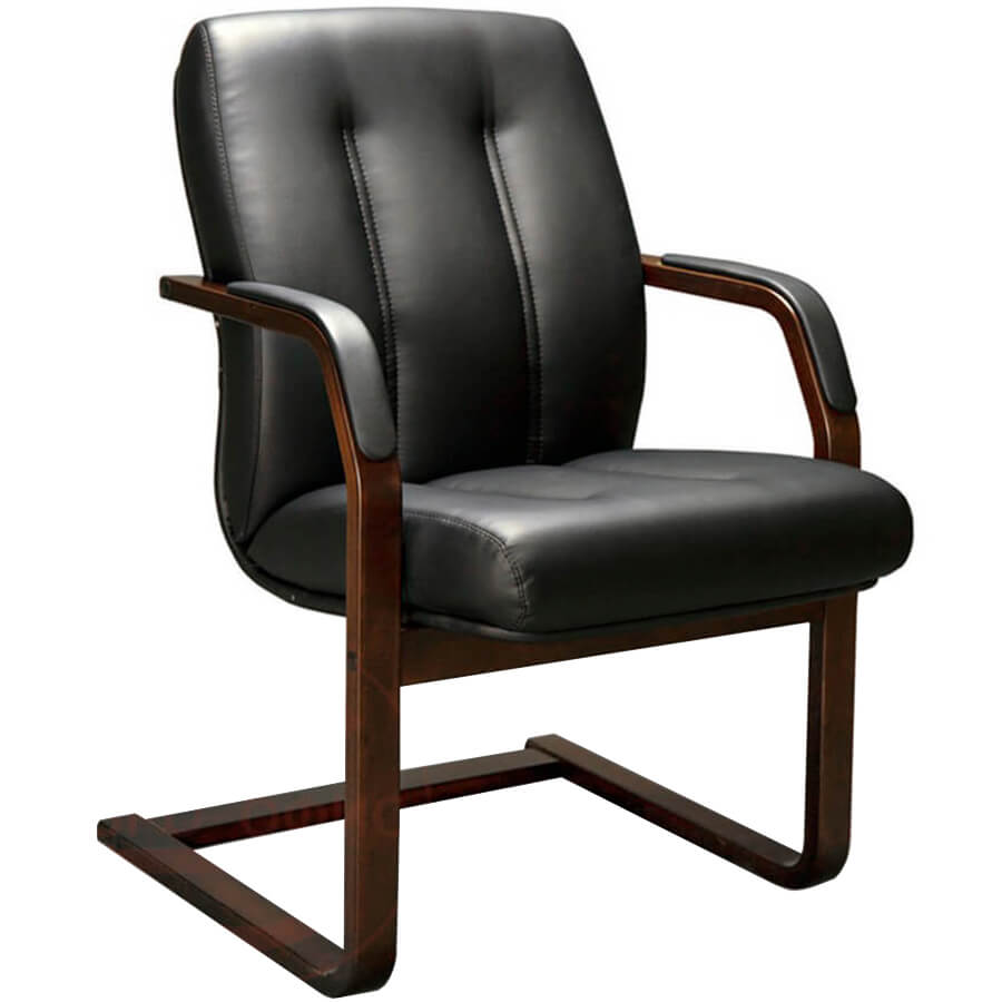 FORUM C Кресло для посетителя  Мирэй Групп, обивка кожа (Чёрный)