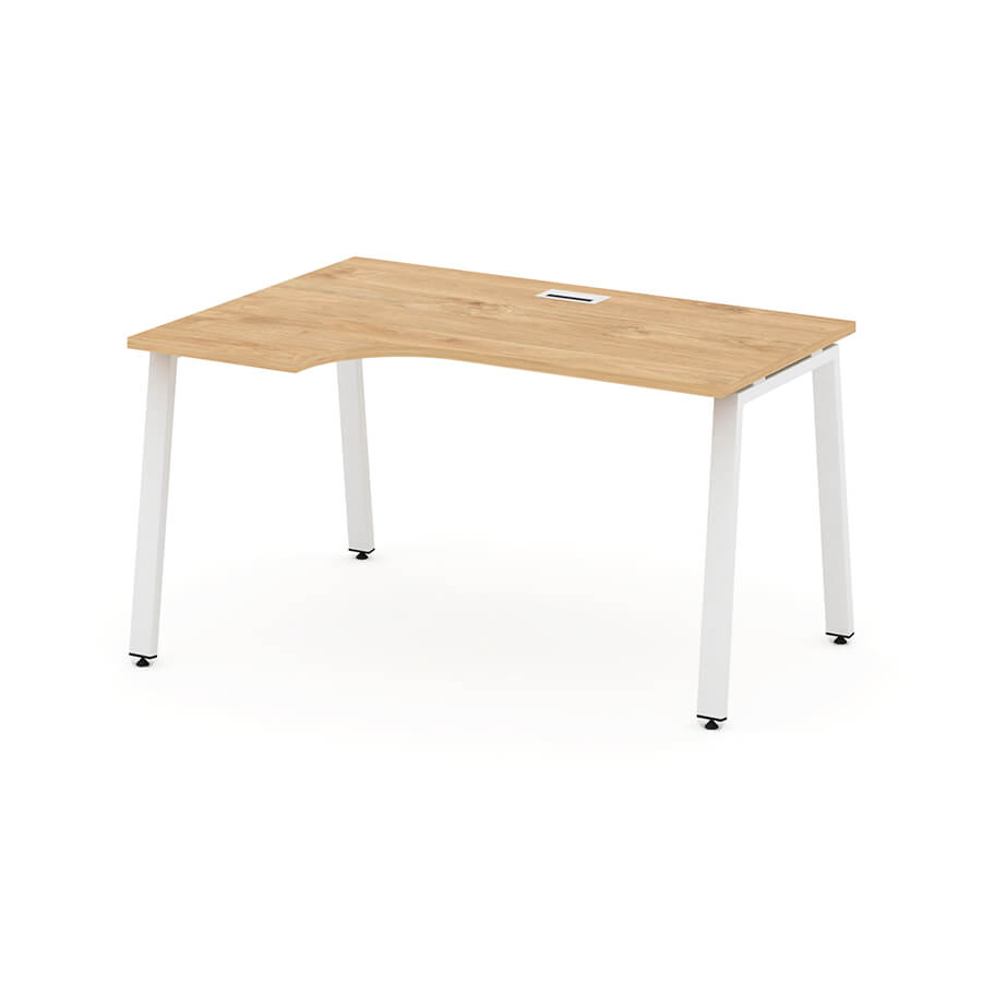 SN-6A.SPA-011(L) Стол рабочий эргономичный RIVA Style Project (Тиквуд Светлый/Металл Белый)