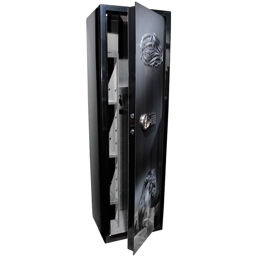 САФАРИ EL (лак со львом) Эксклюзивный сейф VALBERG, электронный кодовый (Темно-серый лак)