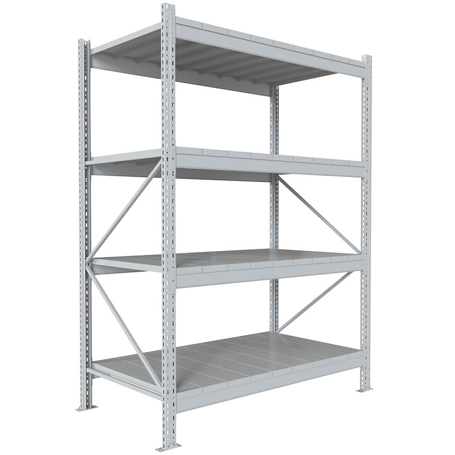 200x150x80 Металлический стеллаж MS PRO, 4 (Cерый полуматовый (RAL 7038))