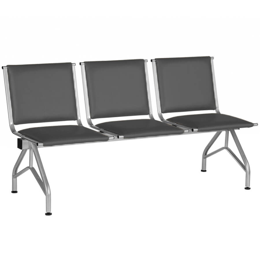 ТАЙМ СМ 86-03 Многоместная секция  COMFORUM, обивка экокожа (Винилис (серый К-28))