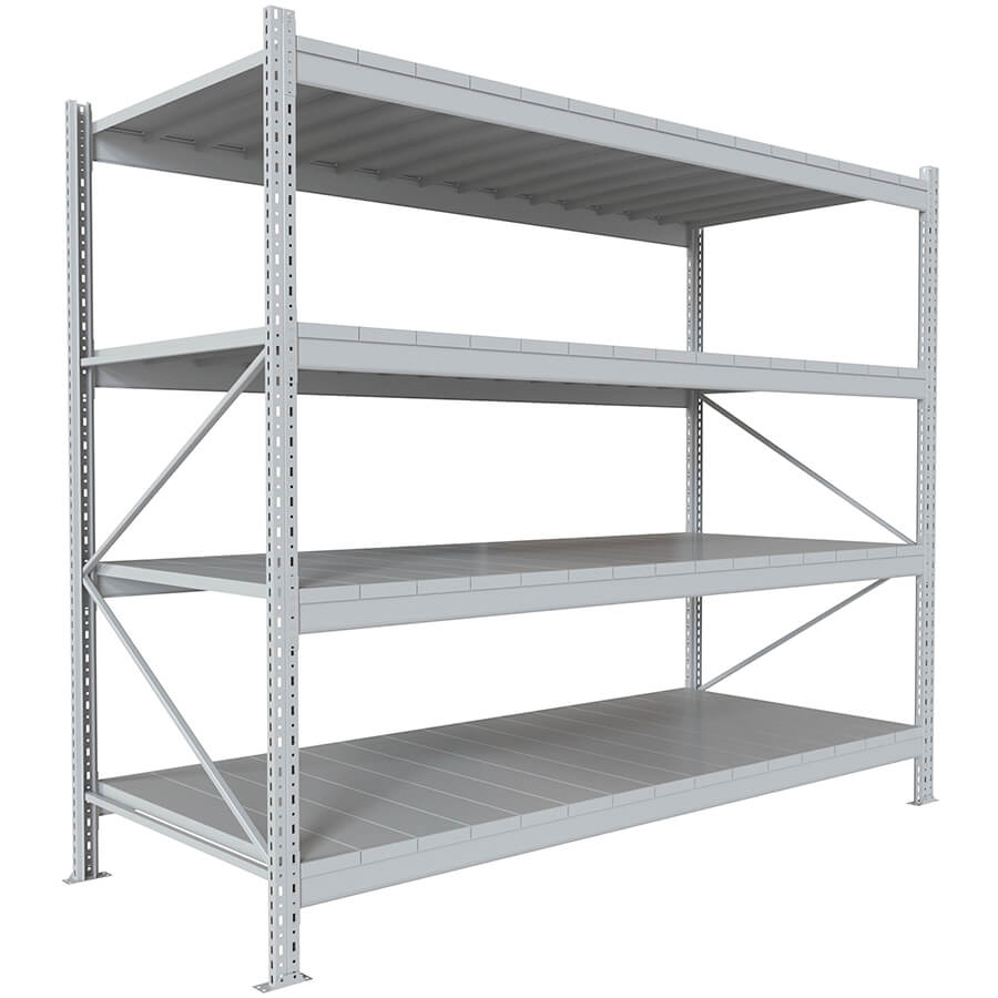 200x240x100 Металлический стеллаж MS PRO, 4 (Cерый полуматовый (RAL 7038))