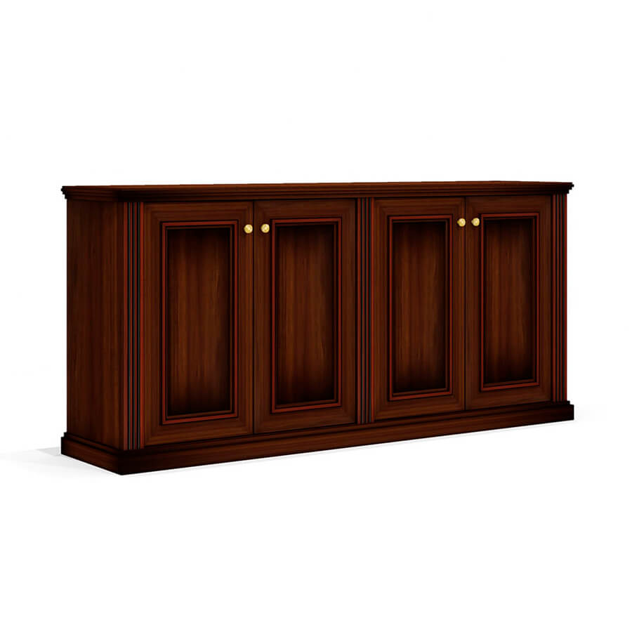 Dan-42 Шкаф низкий двойной Мебель Стиль Dante (орех бреннерский/орех темный)