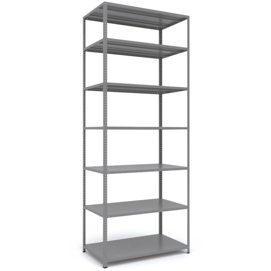MS-255x70x60 Металлический стеллаж ПРОМЕТ, 7 (Cерый полуматовый (RAL 7038))