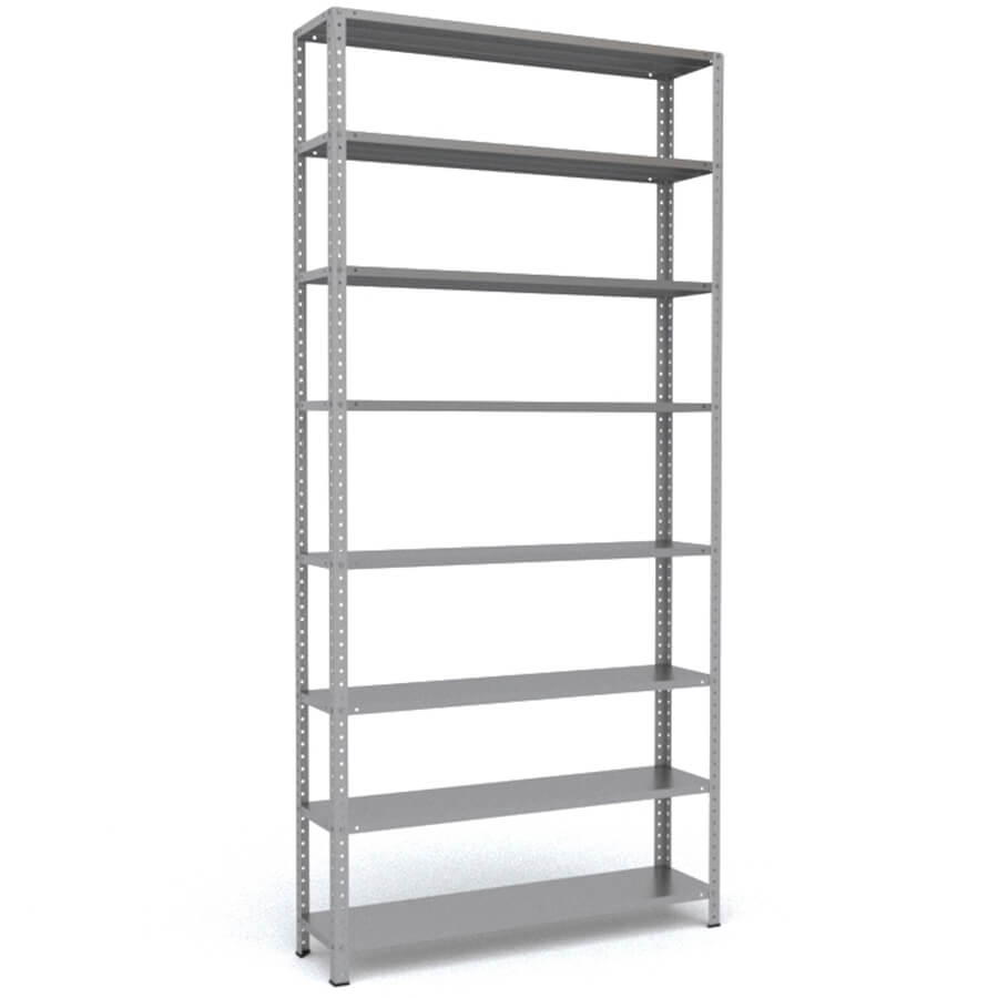 MS-255x120x30 Металлический стеллаж ПРОМЕТ, 8 (Серый полуматовый (RAL 7038))