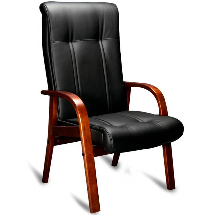 PARIS AD Кресло для посетителя  Мирэй Групп, обивка кожа (Чёрный)