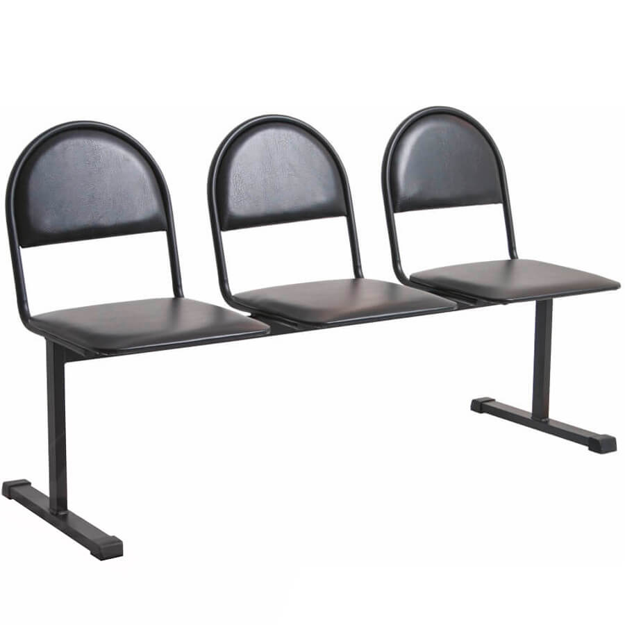 КВИНТ С СМ 116-03 Многоместная секция  COMFORUM, обивка экокожа (Чёрный)