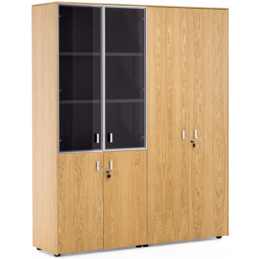 101 726 09 Шкаф комбинированный + шкаф для бумаг Profoffice Exe (Дуб флоре/Хром)