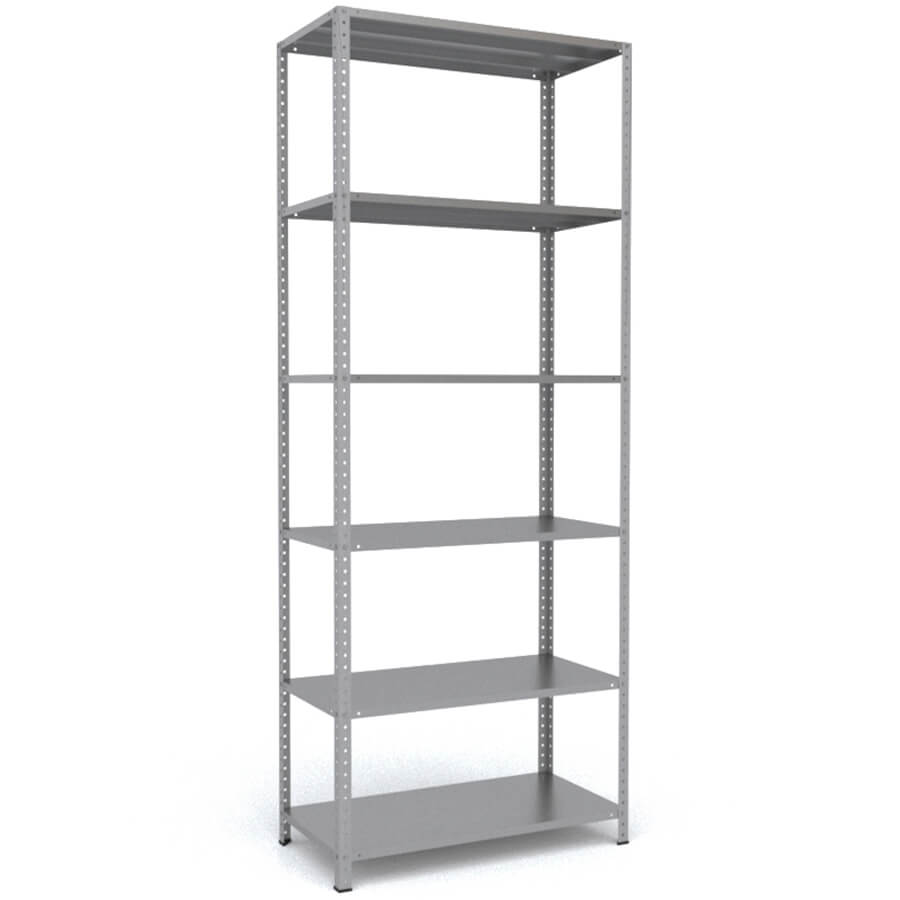MS-255x100x50 Металлический стеллаж ПРОМЕТ, 6 (Серый полуматовый (RAL 7038))