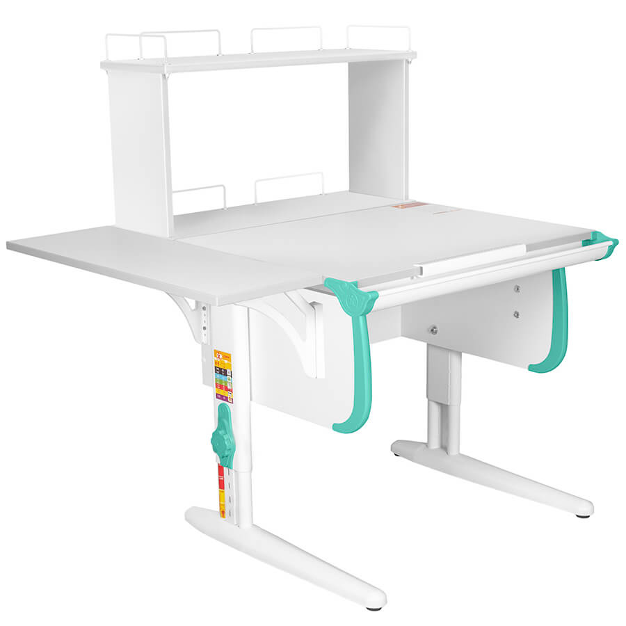 Parta 1/75 + Polka_zz 1/750 +  Polka_b 1/750 Парта с полкой ДЭМИ (Светло-зелёный)