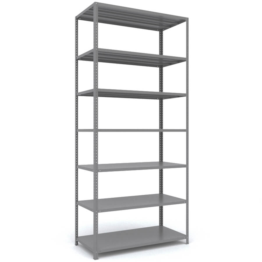 MS_220x100x50 Металлический стеллаж ПРОМЕТ, 7 (Cерый полуматовый (RAL 7038))