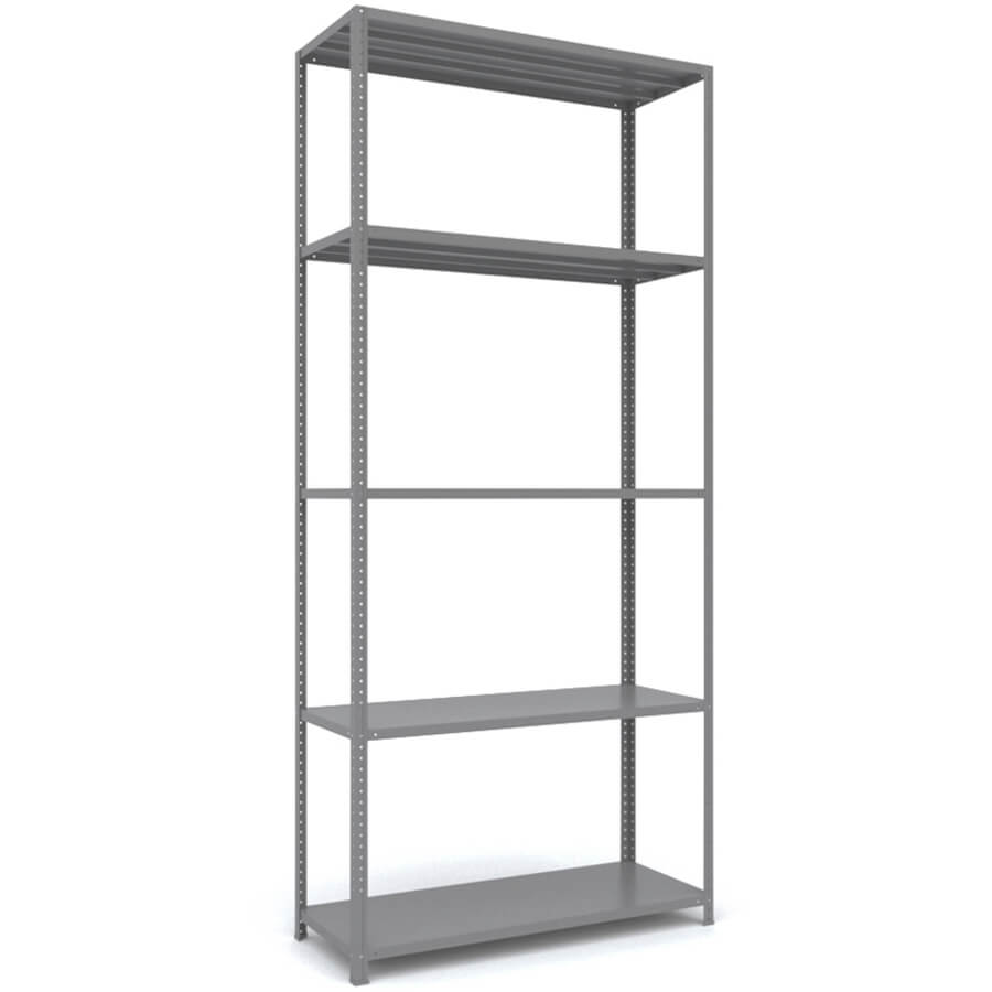 MS_220x100x40 Металлический стеллаж ПРОМЕТ, 5 (Cерый полуматовый (RAL 7038))