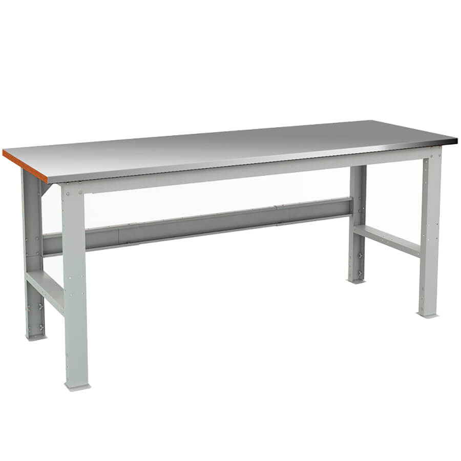 EXPERT (№221) WTS200.F2/F2.000 Верстак ПРОМЕТ (Корпус серый полуматовый (RAL 7038), лицевая панель ящиков и дверцы тумбы — синий (RAL 5002))