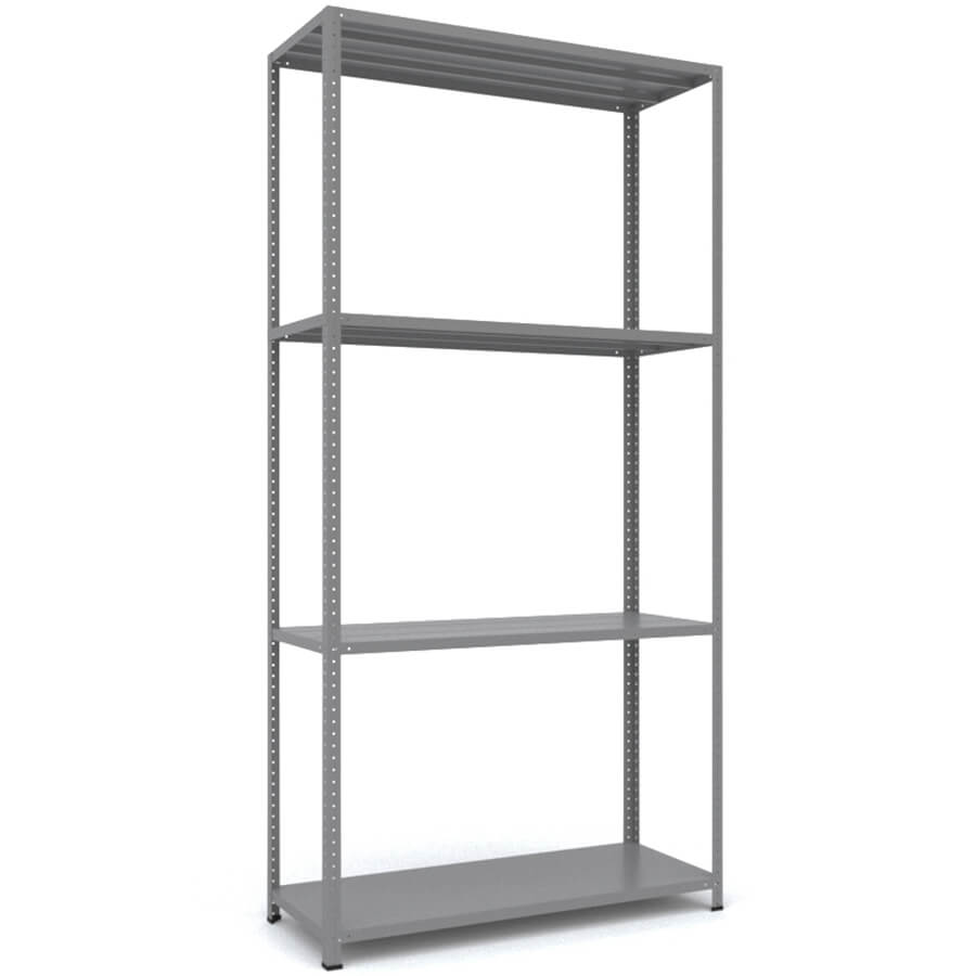 MS_200x100x40 Металлический стеллаж ПРОМЕТ, 4 (Cерый полуматовый (RAL 7038))