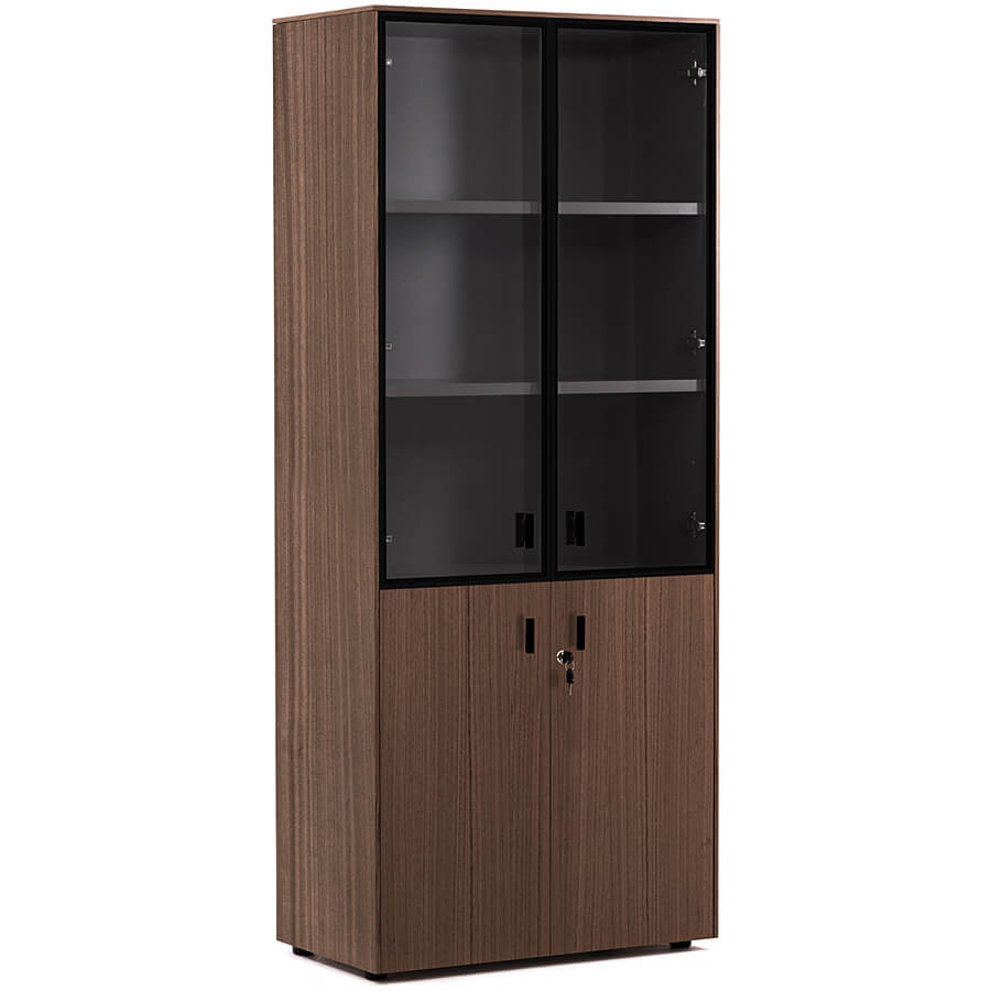 109 714 Шкаф комбинированный H197 Profoffice RENZ (Эвкалипт / черный)