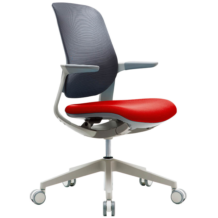 CH4800WZ Кресло для персонала FLIGHT Fursys, обивка сетка / ткань (Красное (838A))