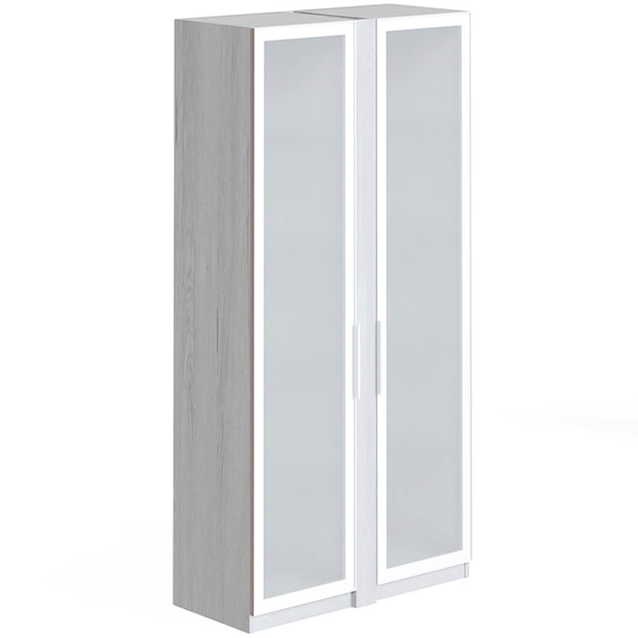 TS-44+TS-09.1(х2) Шкаф со стеклянными дверьми Мебель Стиль Time.S (Дуб Эльза MS)