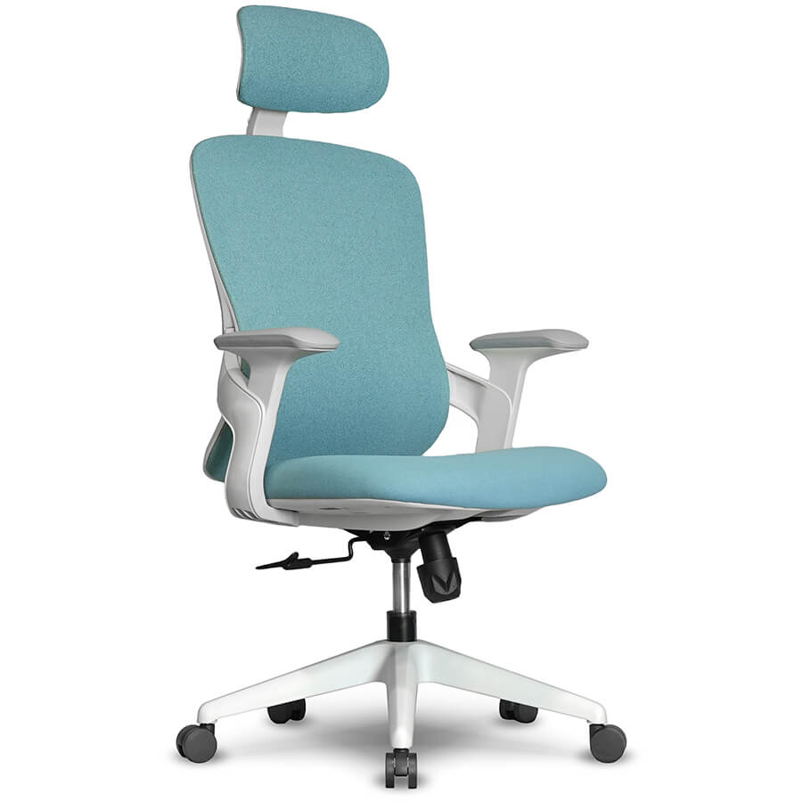 7257A-2 Кресло для руководителя  Евро Офис, обивка ткань (Голубой MT05-4 + MТ02-9)