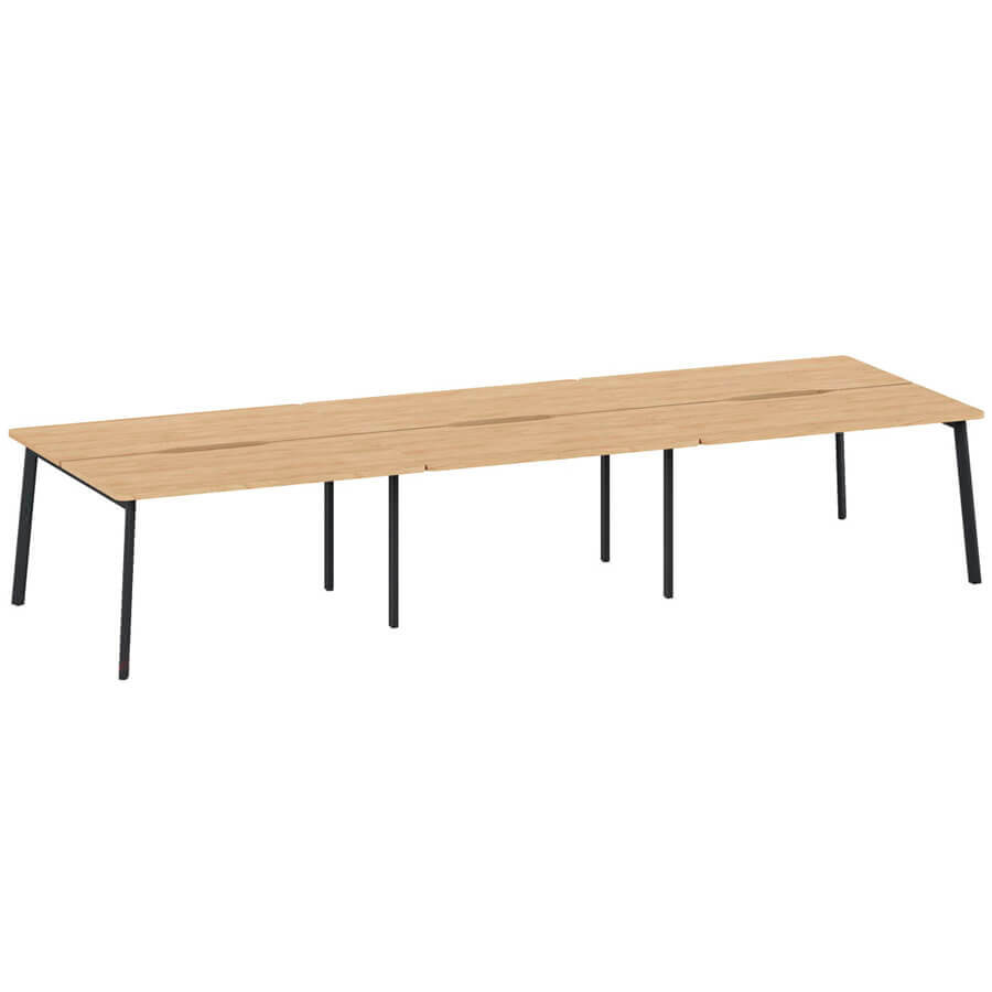 FLEX 6-bench 138*68 6Z (7016) Бенч на 6 рабочих места Profoffice FLEX (Гикори, графит)