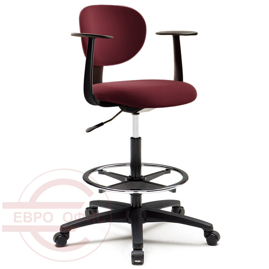 CHN0851Z Кресло для персонала CASHIER CHAIR Fursys, обивка экокожа (Бордовое (A443A))