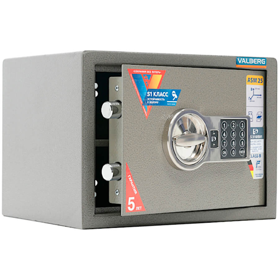 ASM 25 EL Мебельный сейф VALBERG, электронный кодовый (Оттенок коричневого с эффектом молотковой эмали)