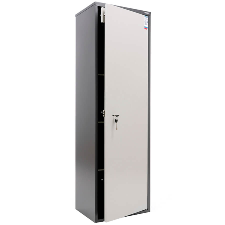 AIKO SL-150Т Бухгалтерский шкаф ПРОМЕТ, ключевой (Корпус – графит (RAL 7024), дверь – светло-серая (RAL 7038))