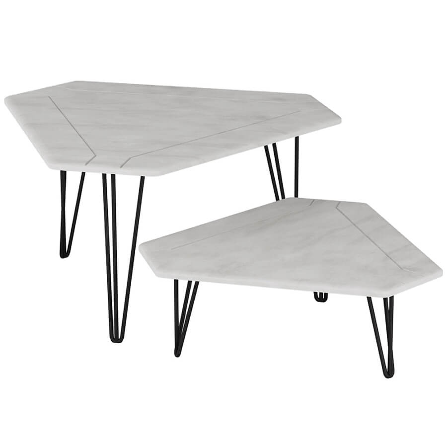 Тет-а-Тет Журнальный стол Мебелик (Белый бетон) Тет-а-Тет Журнальный стол Мебелик (Белый бетон)