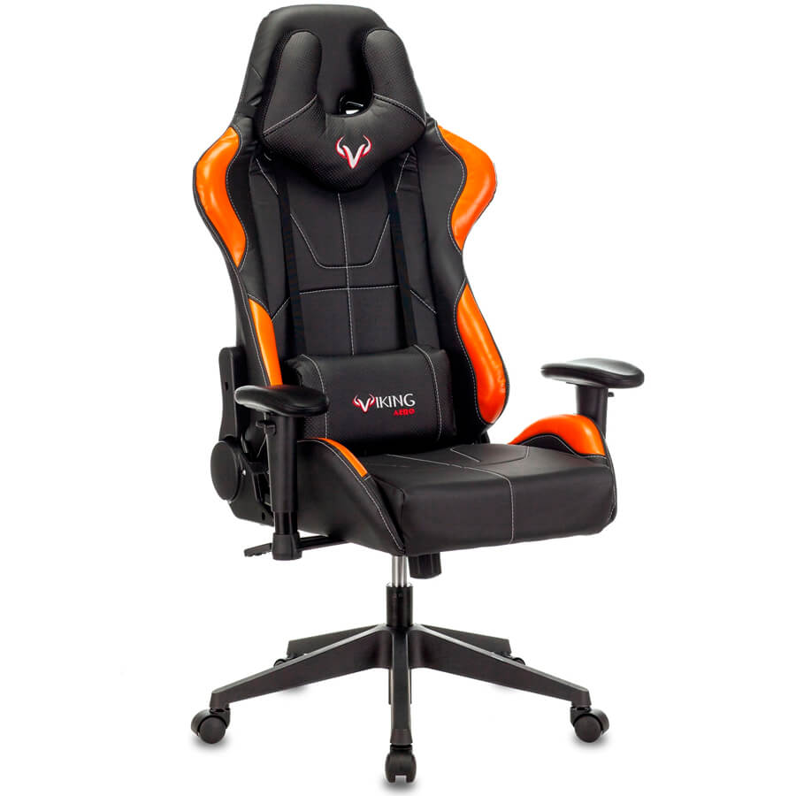 Zombie VIKING 5 AERO Геймерское кресло Zombie Бюрократ, обивка экокожа (Черный / оранжевый)