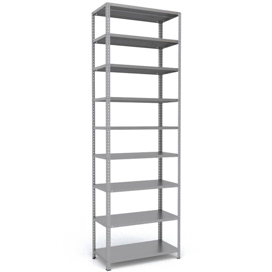300x100x50 Металлический стеллаж MS HARD, 9 (Cерый полуматовый (RAL 7038))