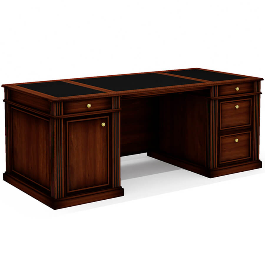 Dan-201.2 Стол руководителя Мебель Стиль Dante (орех бреннерский/орех темный)