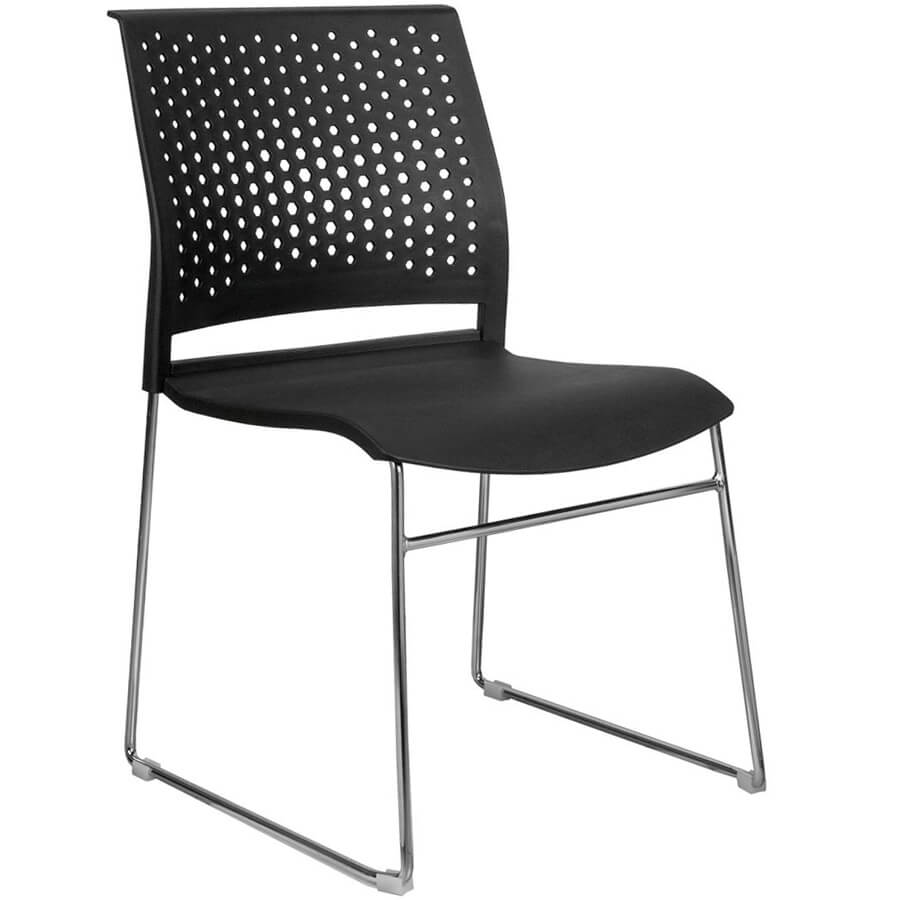 D918 Кресло для посетителя  RIVA, обивка пластик (Чёрный)