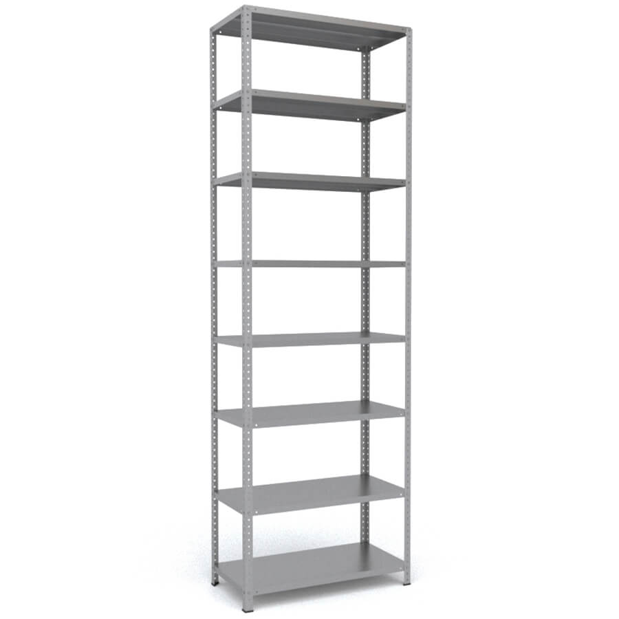 300x100x50 Металлический стеллаж MS HARD, 8 (Cерый полуматовый (RAL 7038))
