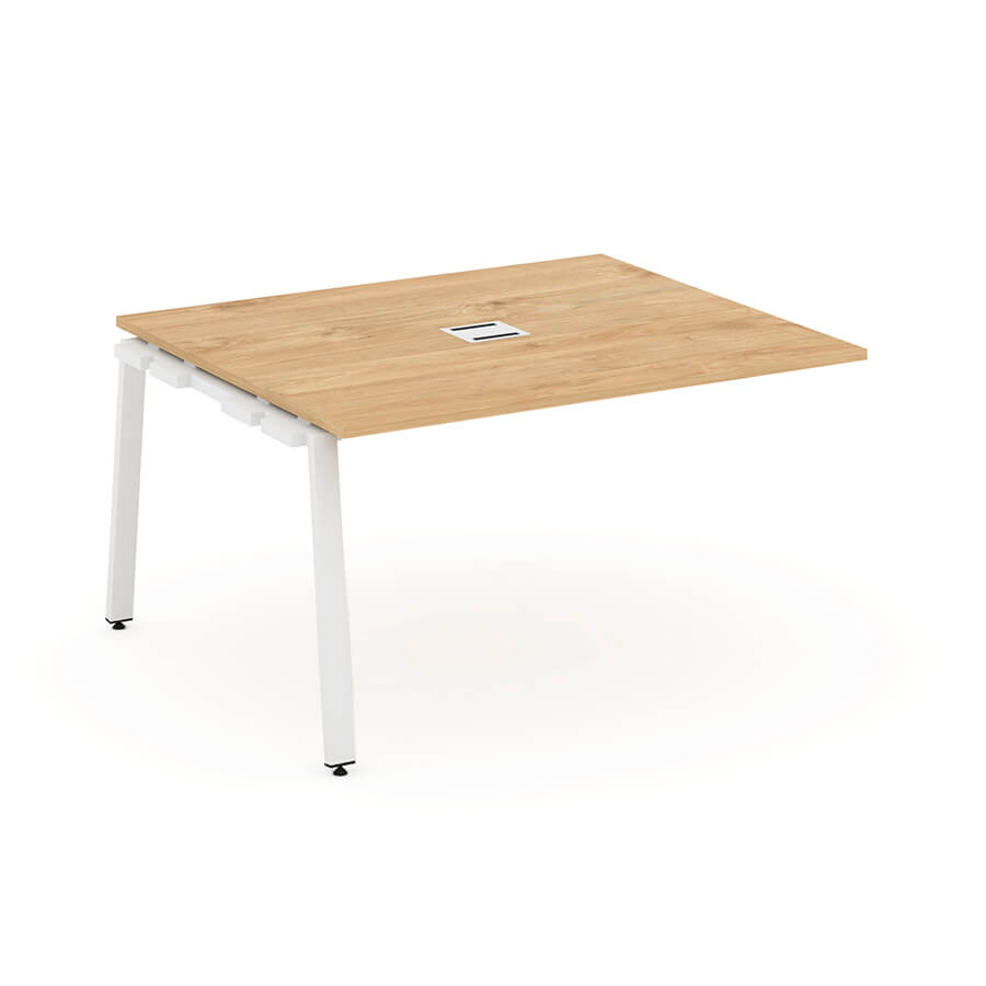 SN-6A.NSPRG-033 Проходной наборный элемент переговорного стола RIVA Style Project (Тиквуд Светлый/Металл Белый)