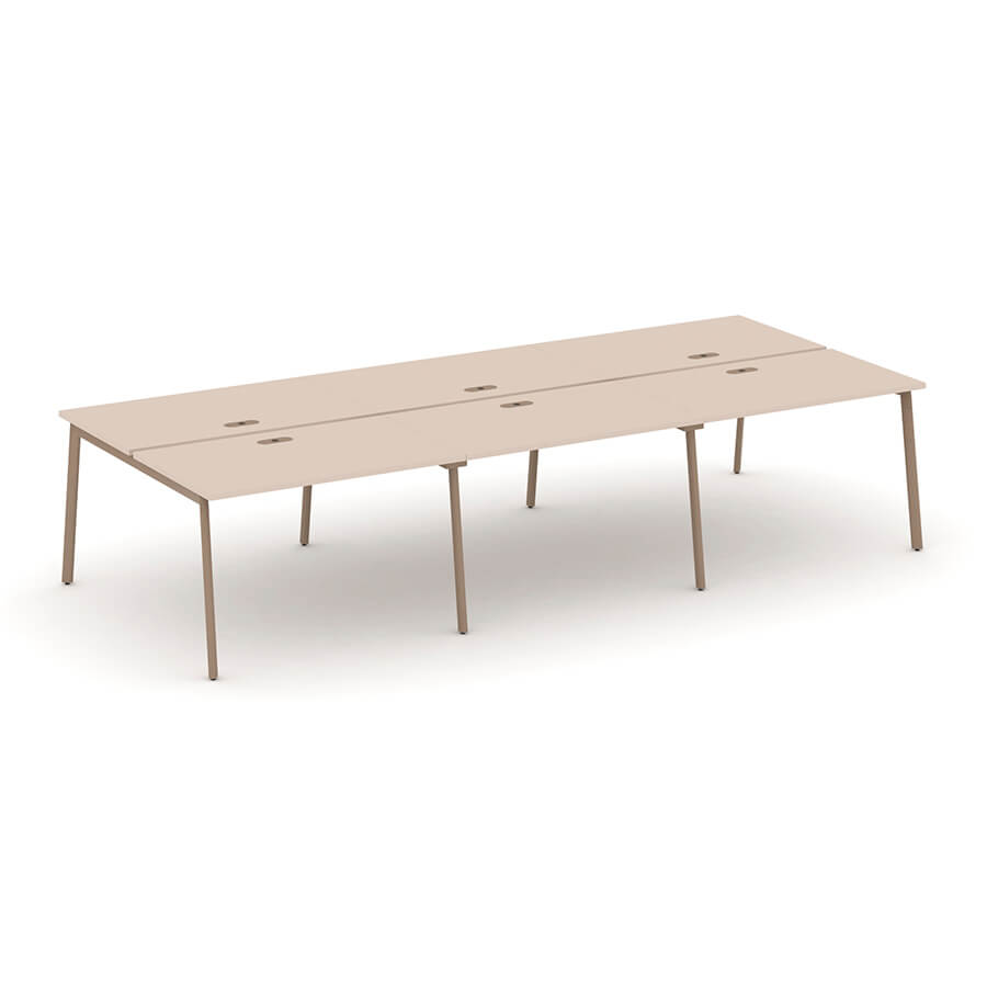 ES.D.RS-6.2-LP Рабочая станция на 6 мест RIVA Estetica (Капучино/Металл Латте)