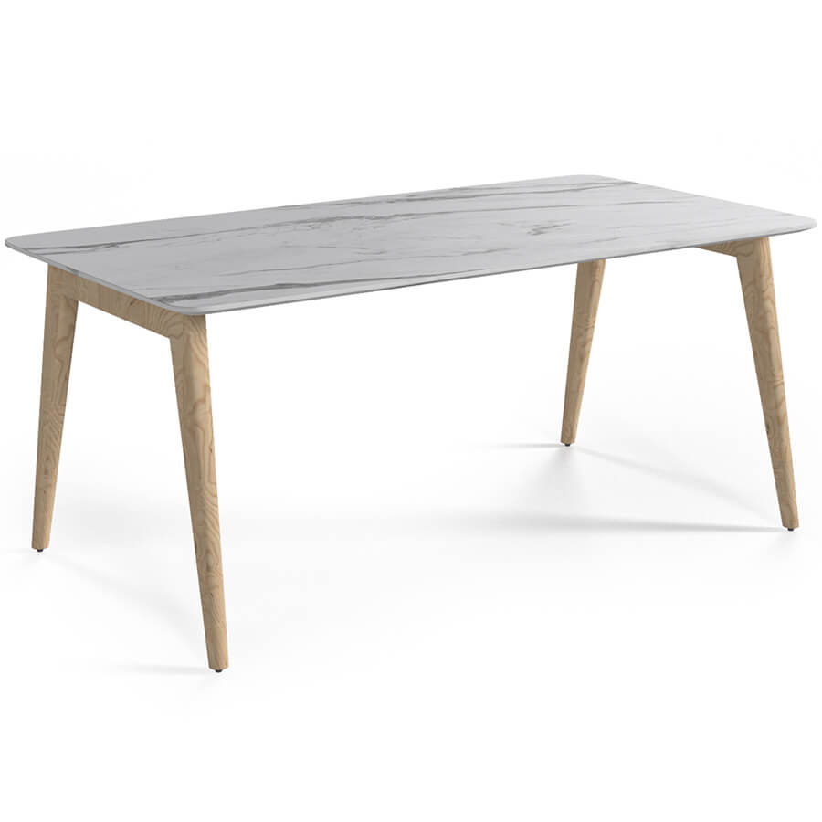 Rem-180 Стол письменный Мебель Стиль Remo (Мрамор белый/массив ясеня MS)