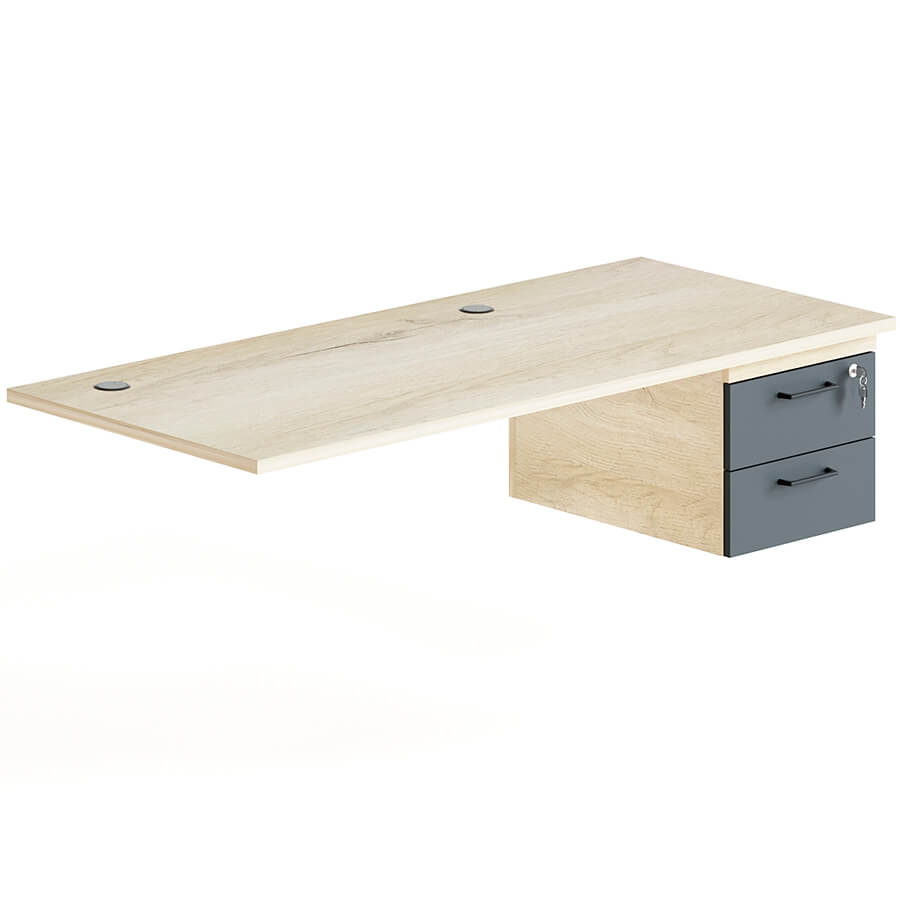 LM-11 R Столешница с подвесной тумбой Мебель Стиль LINE (Дуб Кронберг / антрацит)