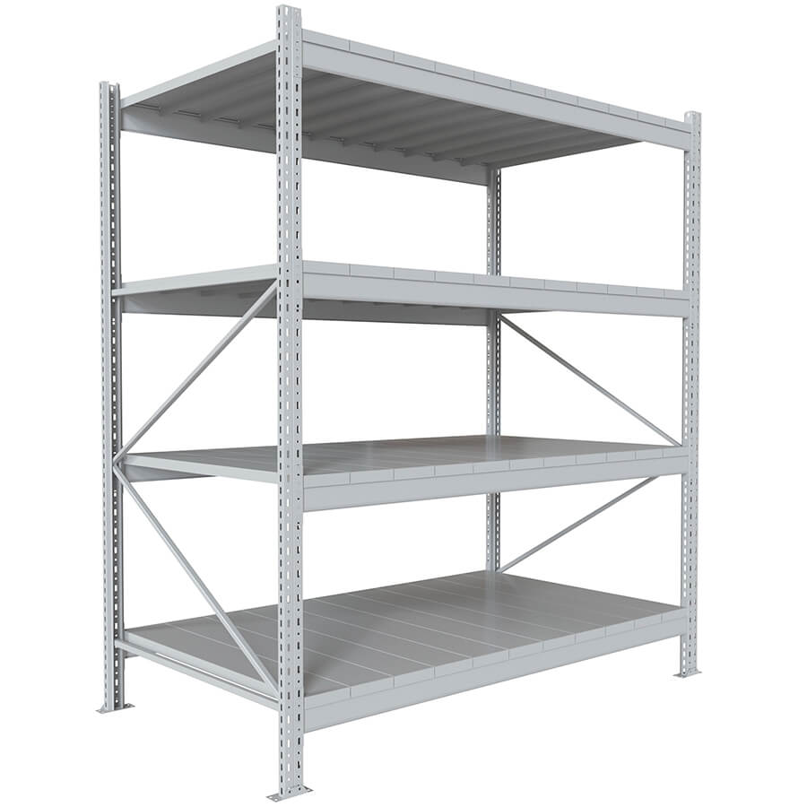 200x180x100 Металлический стеллаж MS PRO, 4 (Cерый полуматовый (RAL 7038))