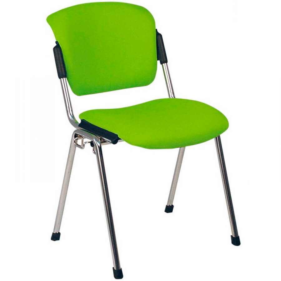 Эра Хром Стул для посетителя  Евро Офис, обивка ткань (Салатовая (EJ-6))