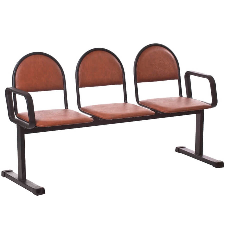 ТРОЙКА 2П СМ 92/6-03 Многоместная секция  COMFORUM, обивка экокожа (Коричневый)