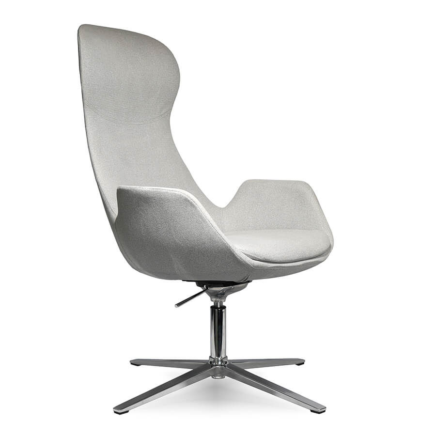 VIP055 Кресло лаунж  Евро Офис, обивка ткань (Светло-серый)