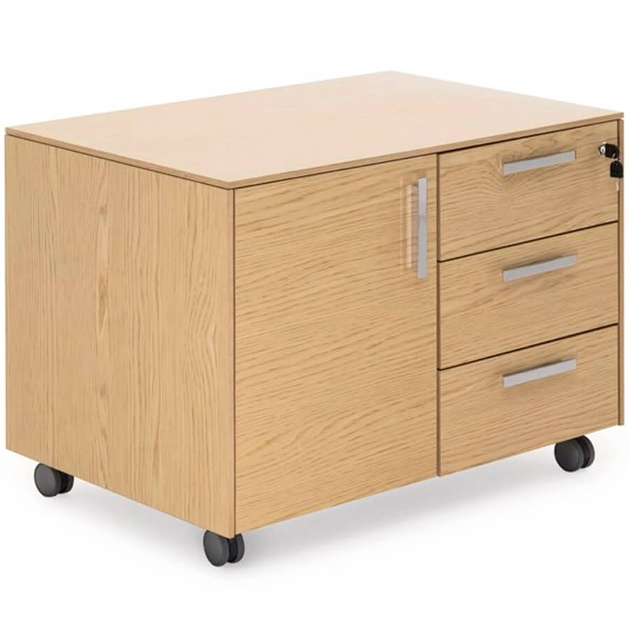 101 502 09 Тумба подкатная Profoffice Exe (Дуб светлый/Хром)