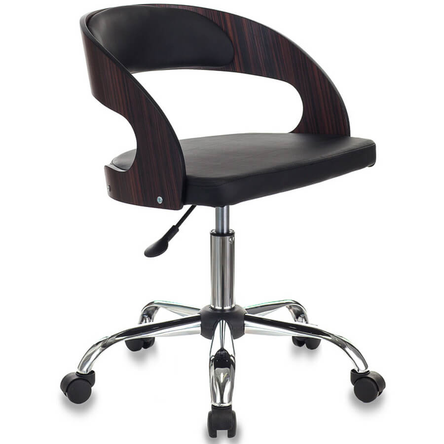 CH-370SL Кресло для персонала  Бюрократ, обивка комбинированный (Чёрный)