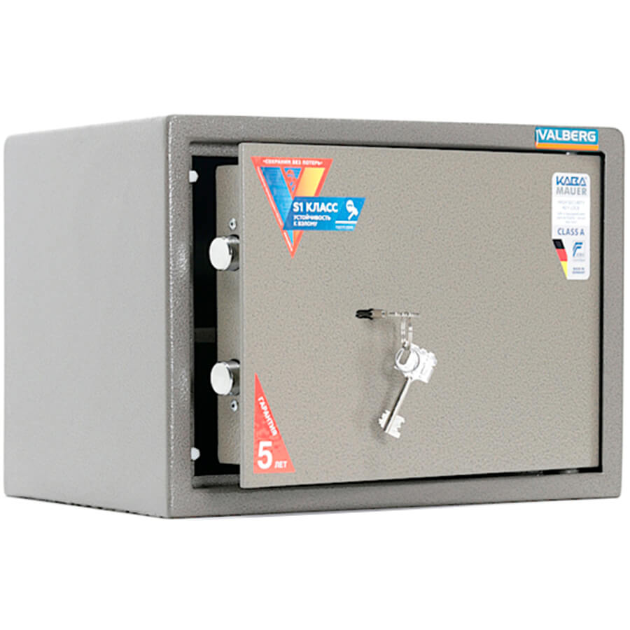 ASM 28 Мебельный сейф VALBERG, ключевой (Оттенок коричневого с эффектом молотковой эмали)