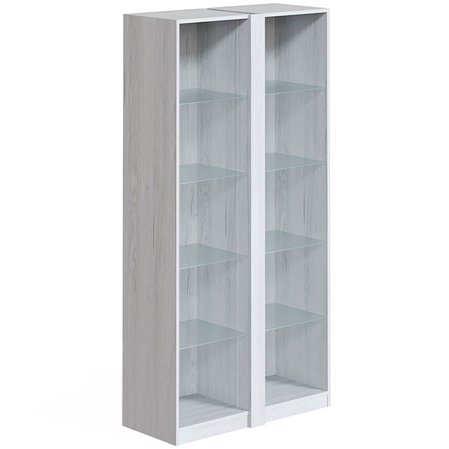 TS-44 Стеллаж со стеклянными полками Мебель Стиль Time.S (Дуб Эльза MS) TS-44 Стеллаж со стеклянными полками Мебель Стиль Time.S (Дуб Эльза MS)