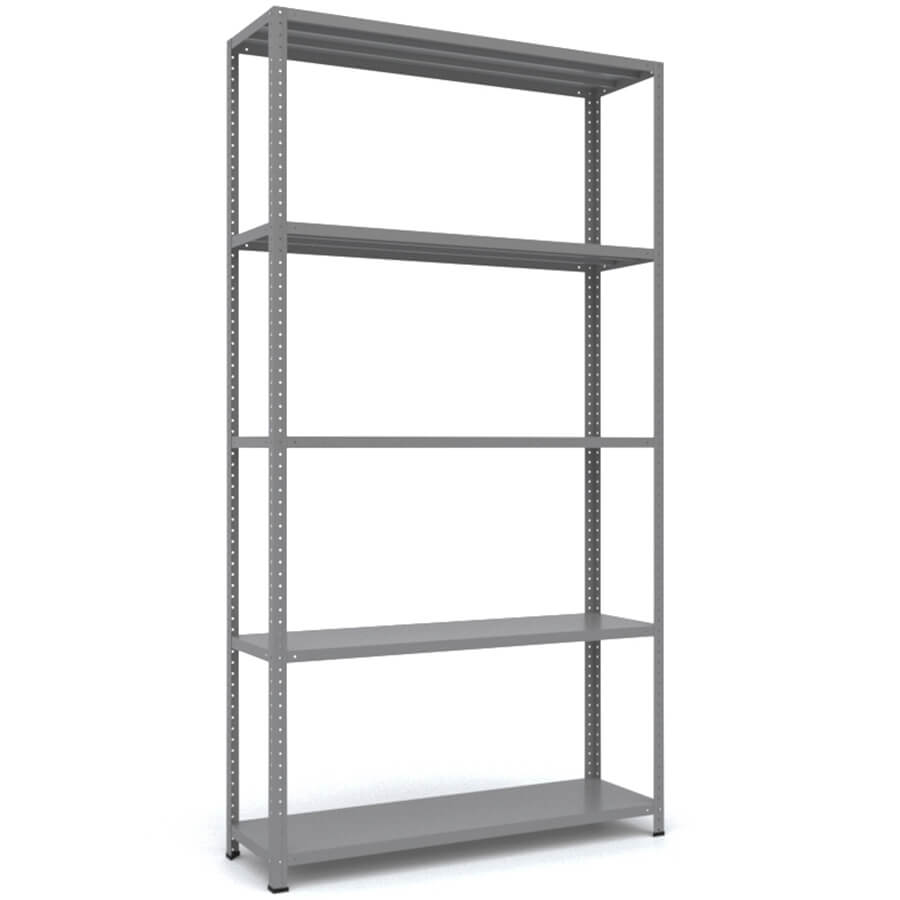 MS_185x100x30 Металлический стеллаж ПРОМЕТ, 5 (Cерый полуматовый (RAL 7038))