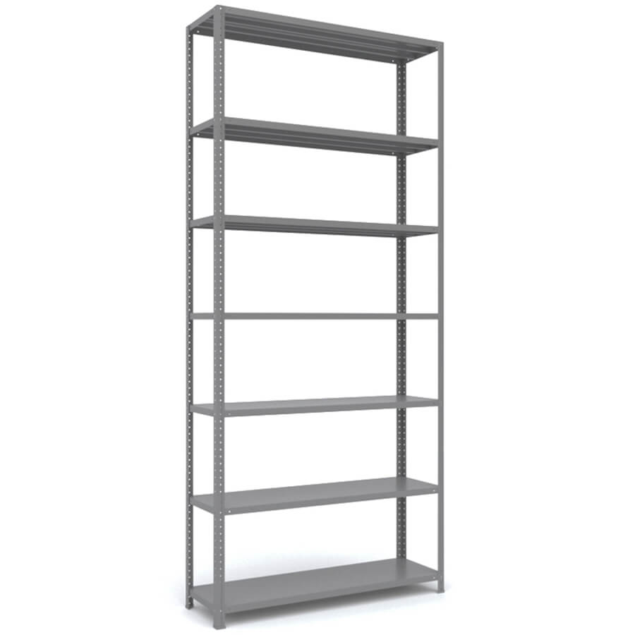 MS_220x100x30 Металлический стеллаж ПРОМЕТ, 7 (Cерый полуматовый (RAL 7038))