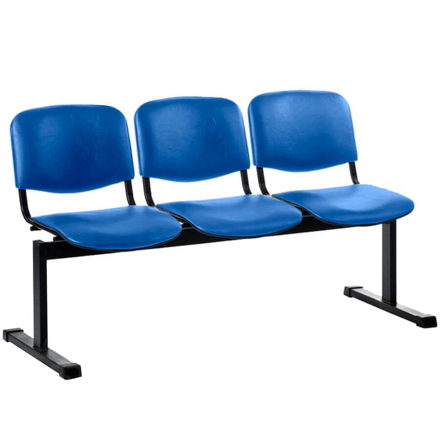 ТРИО СМ 82/2-03 Многоместная секция  COMFORUM, обивка экокожа (Синий)